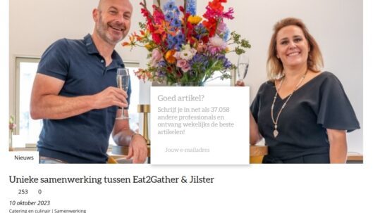 Events.nl schrijft over samenerking Eat2Gather en magazine platform Jilster