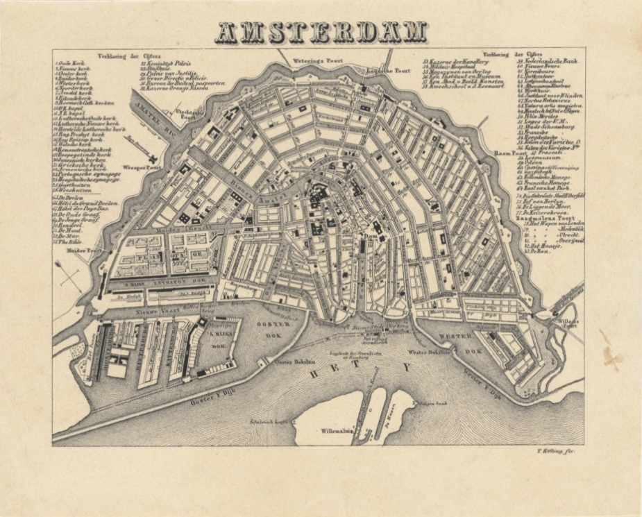 Historische kaart Amsterdam